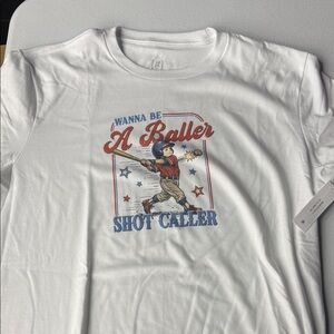George White Graphic Tee - Red & Blue Baseball Design